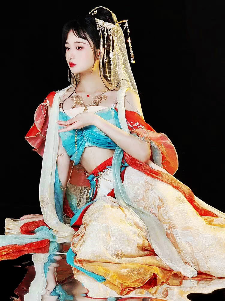 Exotic Dunhuang [Princess of Tianzhu] Western Region Female Han Element Ancient Costume Full Set Autumn Ancient Style Dance Maid Photo Props