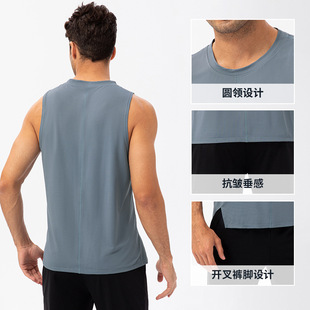 Men's Summer Fitness Loose Vest Quick-drying Breathable Basketball Running T-shirt Moisture-wicking Wide Shoulder Sports Vest 21113