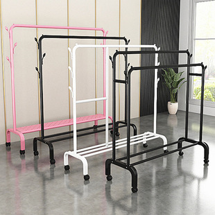 Simple Drying Rack Floor Folding Bedroom Single Rod Indoor Clothes Rack Balcony Clothes Rack
