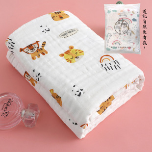Baby Gauze Bath Towel Six Layer Cotton Newborn Package Children's Cover Blanket High Density Printed Bath Towel Bath Towel Wholesale