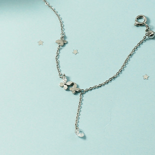 Anklet 2021 new fashion rhinestone butterfly tassel anklet female niche design cold style Korean style summer