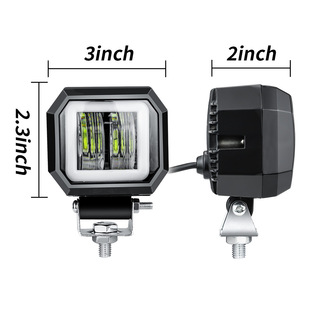DXZ square type 3 inch 7D 20W car LED motorcycle spotlight with aperture led inspection light work light driving