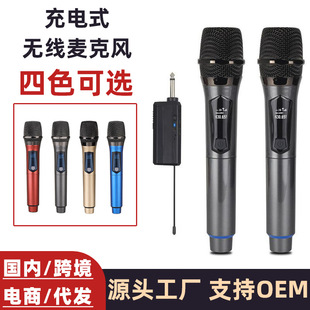 Cross-border supply wireless microphone one-to-two rechargeable home karaoke outdoor audio karaoke live singing