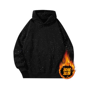 Autumn and Winter New Gypsophila American Heavy Hooded Sweater Women's Loose fleece-lined Hoodie Custom Wholesale Foreign Trade