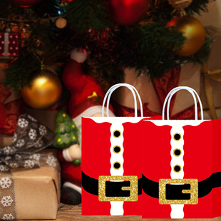 Amazon Christmas Theme Handheld Gift Bag Christmas Tree Party Shopping suit Handheld Gift Paper Bag