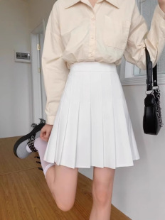 Gray Pleated Skirt for Women, Autumn and Winter 2023, Preppy Style Short Skirt, Spring High-Waisted A-Line Jk Skirt, High-Waisted and Slimming