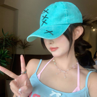 Korean Version Ins~ Sweet Bow Baseball Cap for Women, Spring and Summer Thin Style, Large Head Circumference, Face-Slimming Sunshade Duckbill Hat