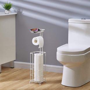 Cross-border Roll-up Rack Vertical Household Wrought Iron Toilet Rack Round Toilet Paper Storage Rack Floor Tissue Rack