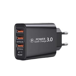 Новое 3USB + TYPE-C многопортовое зарядное устройство PD Американский манометр Европейский манометр Адаптер питания 4 зарядная головка