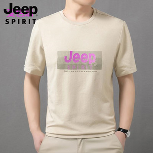 JEEP SPIRIT футболка с короткими рукавами мужская летняя корейская версия с короткими рукавами мужская одежда с круглым вырезом