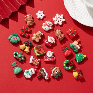 New Christmas refrigerator magnets Santa Elk diy accessories magnetic stickers cartoon cute home decorations