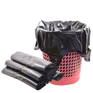 Household Thickened Garbage Bag Portable Vented Bag Disposable Large, Medium and Small Plastic Bag Black Kitchen Plastic Bag