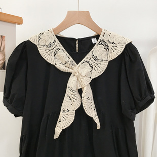 Summer outer lace crocheted fake collar sweet solid color decorative all-matching shawl women's thin shoulder-matching hollow-out cloud shoulder