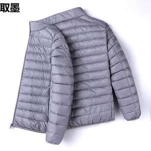 Anti-season clearance 2023 new lightweight feather cotton-padded jacket men's stand collar short young and middle-aged thin lightweight hooded plus size