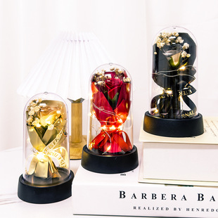 Eternal Flower Glass acrylic Cover Valentine's Day Gift Soap Rose Gestapa Dried Flower Practical Ornaments Wholesale