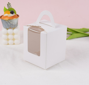 Portable window packaging paper cup cake box French western point muffin box baking dessert packaging factory direct sales