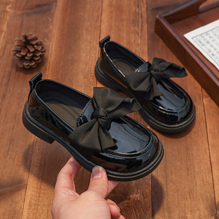 Girls' Small Leather Shoes, Black Soft-Soled Performance Shoes, Kidsren's Girls' Princess Shoes, Baby Girl's Student Leather Shoes, Campus Shoes