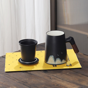 Large Capacity office tea cup tea cup with lid tea separation tea cup gift box gift