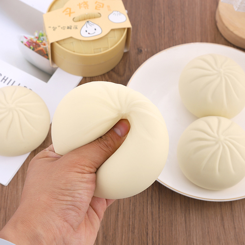 대형 시뮬레이션 감압 빵 환기 핀치 음악 느린 리바운드 바베큐 돼지고기 빵 파스타 스푸핑 샤오롱바오 장난감 펀치