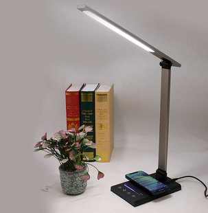 Desk lamp long arm wireless charging super bright desk lamp student dormitory bedside learning reading led folding eye protection night light
