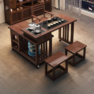 Foil Home Mobile Rotating Tea Table Tea Table and Chair Integrated Combination Tea Table Kettle Balcony Tea Table