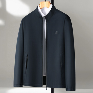 Live jacket men's 2023 Spring and Autumn new middle-aged jacket business casual men's baseball collar men's jacket