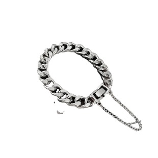 European and American Personality Hip Hop Cuban Chain Bracelet for Men and Women Retro Metal Chain Simple Atmospheric All-match Hand Jewelry