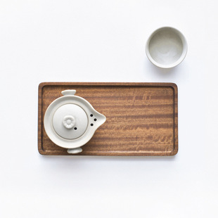 Miaowu Japanese Style Solid Wood Rectangular Whole Wooden Tray Dessert Tray Tea Tray Cup Holder Food Photography Props