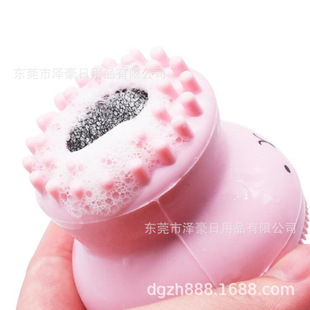 Factory wholesale face massage small octopus face washing instrument multi-color massage cleansing brush double-sided silicone octopus face washing brush