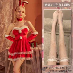 1175 Yi Ying Сексуальный бархатный Рождественский кролик Pure Sexy Nightclub Party COS Dress Рождественское платье
