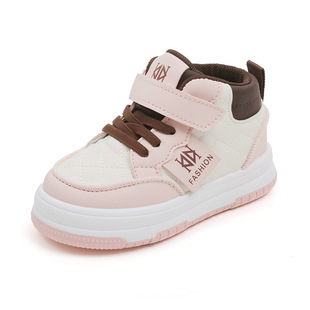 Boys' shoes spring and autumn 2024 new high-top children's board shoes medium and small children soft bottom fashion brand sneaker girls