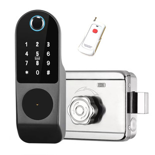 Old-Fashioned Iron Door External Fingerprint Lock Electronically Controlled B&B Swipe Card Password Lock Apartment Smart Door Lock Bull Head Lock