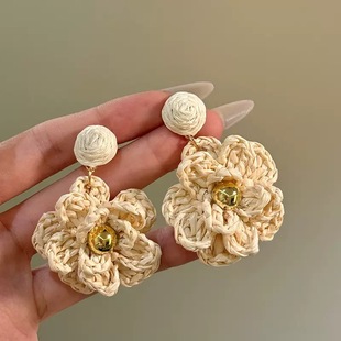 Yellow Flower Earrings Women's Holiday 2025 New Explosions High-end Ear Studs Suitable for Spring Seaside Accessories