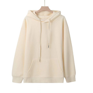 Cross-border European and American code plus size loose 320G crew neck sweater lotus leaf cotton men's long sleeve sweater coat LOGO