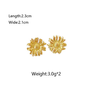 Europe and the United States cross-border high sense trend square striped stainless steel earrings women's light luxury temperament 18K earrings wholesale