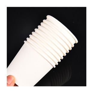 In stock blank disposable paper cup thickened pure white advertising paper cup household beverage takeaway packing Cup printable