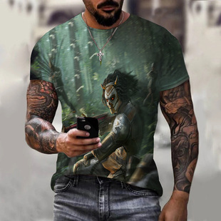 Foreign Trade Jedi Survival 3D Full Body Printing European and American Style Summer Men's T-Shirt
