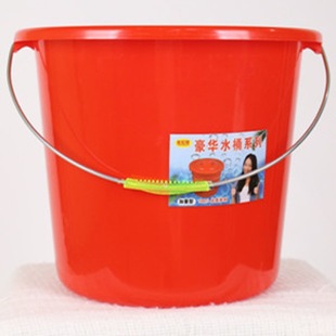 Plastic Water Bucket with Lid Portable Thickened Drop-Resistant Large Capacity Red Bucket Festive Large Household Water Storage Car Washing Tea Slag Bucket
