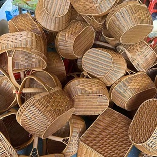 Yuanbao Basket Portable Flower Basket Woven Iron Frame Reinforced Basket Vegetable Basket Fruit Gift Basket