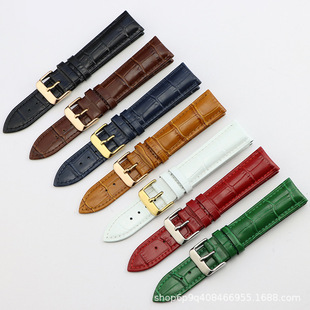 Leather Watch with Men's and Women's First Layer Cowhide 12 14 16 18 20 22mm Colorful Pin Buckle General Wholesale