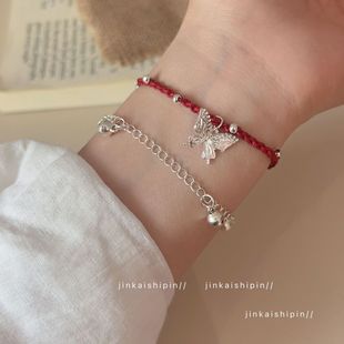 Miao Jiang китайская девушка красная веревка бабочка браслет колокольчик