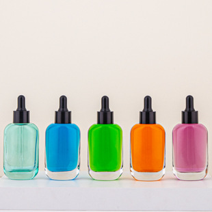 New 30ml Oval Glass Bottle Dropper Bottle Thick Bottom Essence Essential Oil Bottle Cosmetic Bottle Bottled in stock Batch