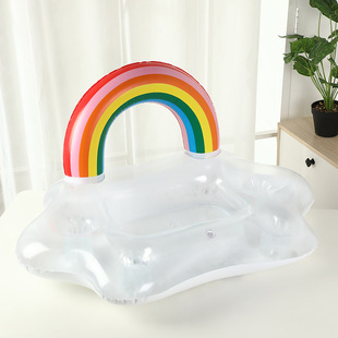 In stock supply porous PVC inflatable rainbow ice bar thickened cloud water props cup holder wholesale