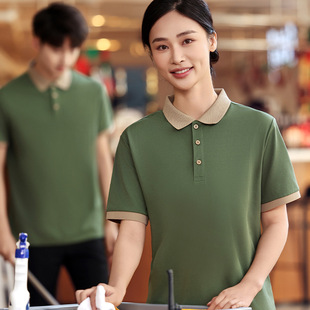 Cleaning work clothes short sleeve T-shirt female hotel room cleaner summer housekeeping property PA aunt