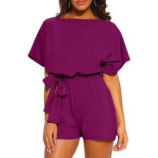 Europe and the United States cross-border in stock a generation of Amazon AliExpress summer short sleeve jumpsuit short sleeve jumpsuit