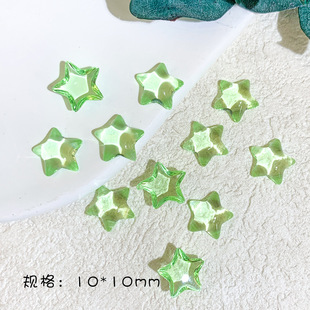 Ice through five-pointed star nail jewelry color three-dimensional star resin accessories diy mobile phone shell decoration accessories wholesale