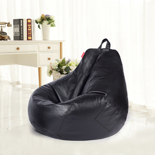LUCKYSAC lazy sofa PU leather leather bean bag creative hotel apartment removable and washable beanbag sofa
