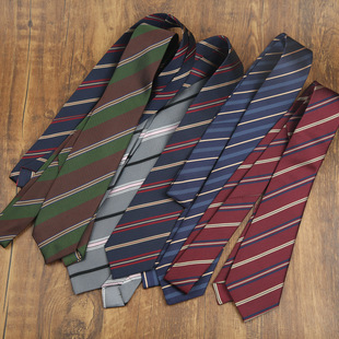 Uniform tie JK/DK Japanese campus style men's and women's same style zipper-free wine red navy blue striped fashion