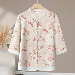 Middle-aged mother summer clothes Guofeng two-piece 2025 new foreign-style middle-aged and elderly women's clothes on Mother's Day suit