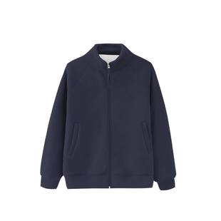 [Ming Ming Ming] American casual solid color collar fleece-lined thick all-match warm coat 8117 ginger